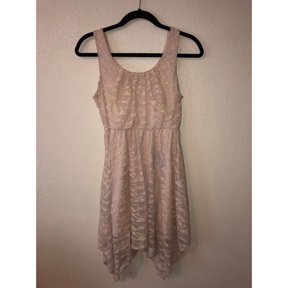 Pink Floral Lace Dress
